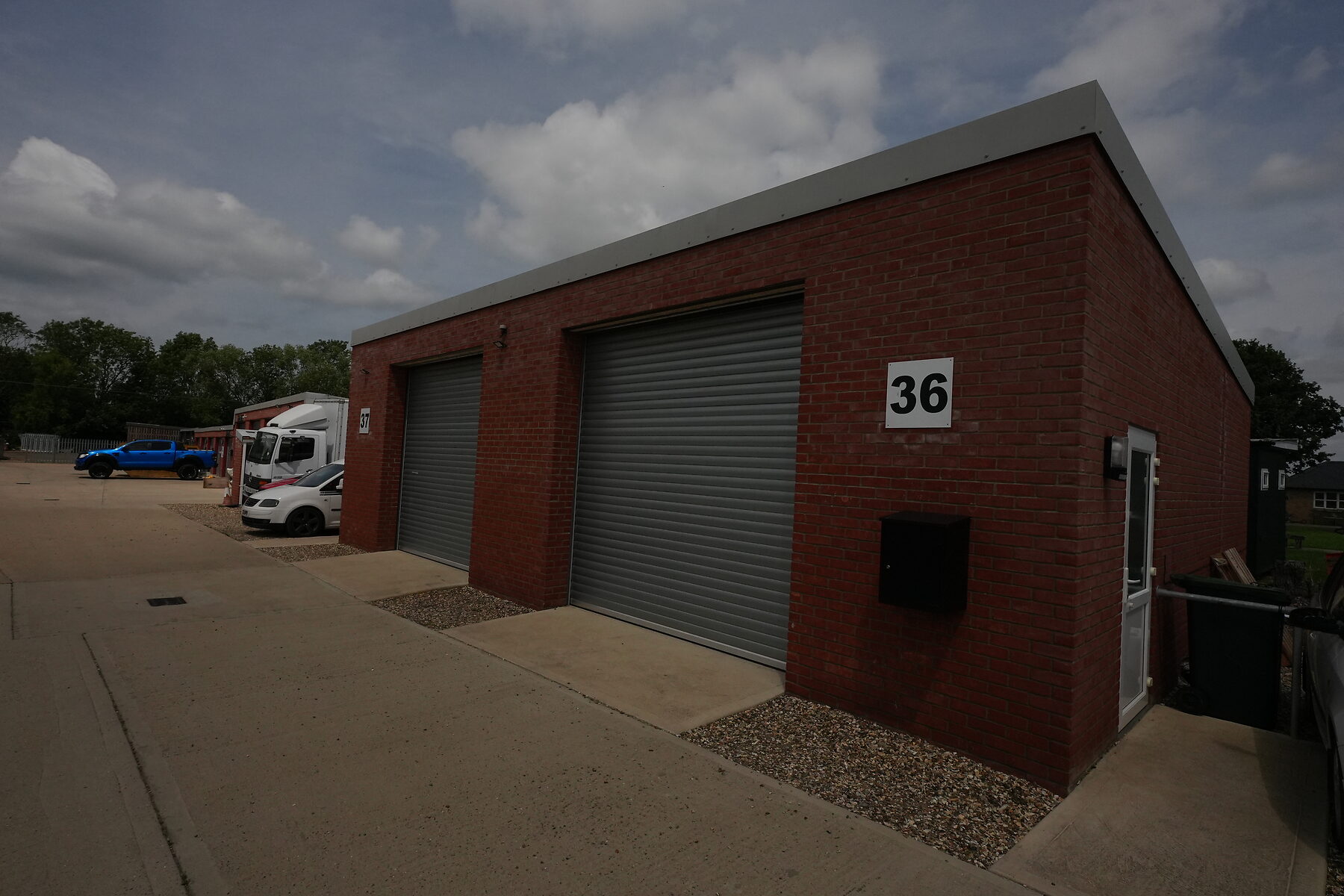 Brick unit exterior with yard access